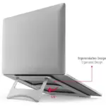 Hama Laptop Stand Aluminium Devices up to max 40 cm (15.6 Inches), Height 7 cm, Non-Slip, Foldable, Optimal Laptop Ventilation, Notebook Stand, Silver