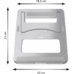 Hama Laptop Stand Aluminium Devices up to max 40 cm (15.6 Inches), Height 7 cm, Non-Slip, Foldable, Optimal Laptop Ventilation, Notebook Stand, Silver