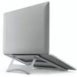 Hama Laptop Stand Aluminium Devices up to max 40 cm (15.6 Inches), Height 7 cm, Non-Slip, Foldable, Optimal Laptop Ventilation, Notebook Stand, Silver