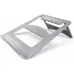 Hama Laptop Stand Aluminium Devices up to max 40 cm (15.6 Inches), Height 7 cm, Non-Slip, Foldable, Optimal Laptop Ventilation, Notebook Stand, Silver