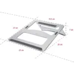 Hama Laptop Stand Aluminium Devices up to max 40 cm (15.6 Inches), Height 7 cm, Non-Slip, Foldable, Optimal Laptop Ventilation, Notebook Stand, Silver