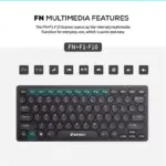 JERTECH DK500 Mini Silent Keyboard - English & Arabic (Black)