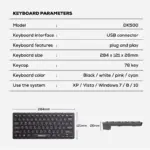 JERTECH DK500 Mini Silent Keyboard - English & Arabic (Black)