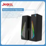 JeDEL S550 Wired Rainbow Desktop Speakers Soundbar 6W - 2.0 Channel Stereo - USB Powered + 3.5mm Cable - الصورة 6