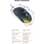 Jertech SHOOTER XP14 RGB Gaming Mouse - Optical Sensor 3600 DPI - 1000 Hz Polling Rate - Braided Cable