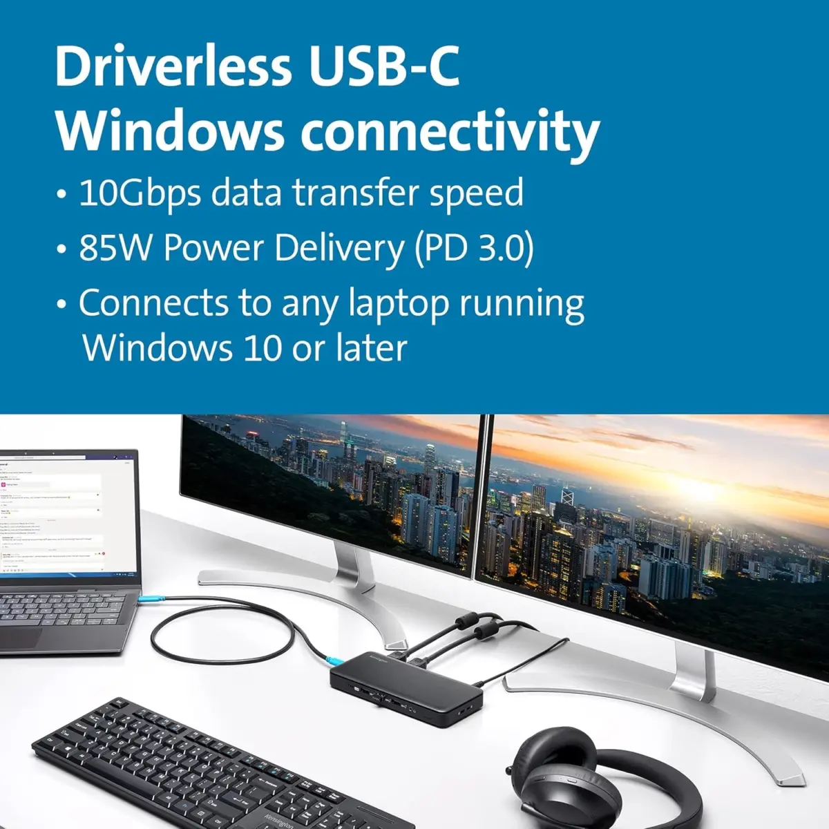 Kensington SD4839P USB-C Docking Station 10Gbps Triple Video Driverless with 85W Power Delivery, Easy Installation, 2 x DisplayPort++ 1.4, USB-A & HDMI 2.0 Ports, 3 Multi Screen Dock