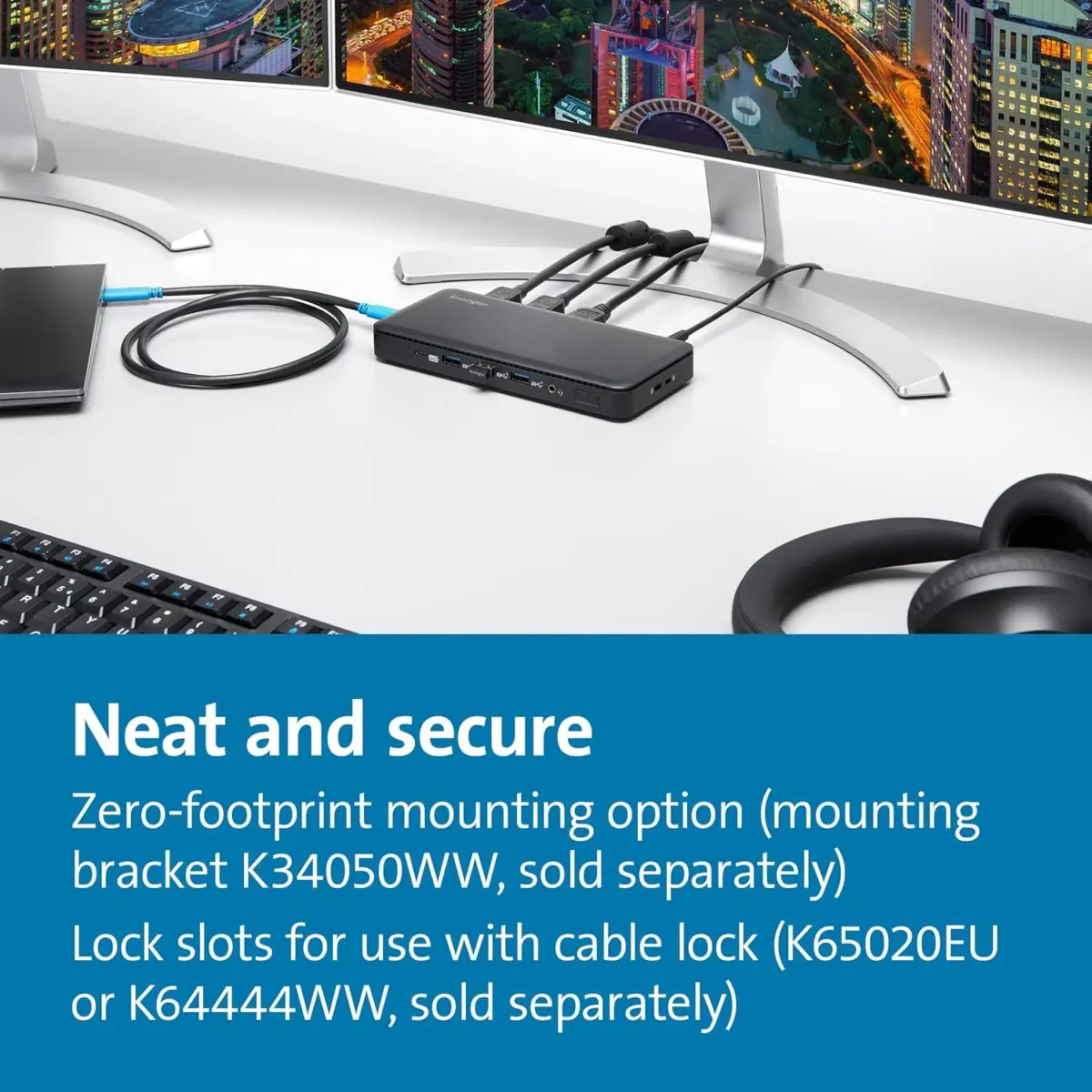 Kensington SD4839P USB-C Docking Station 10Gbps Triple Video Driverless with 85W Power Delivery, Easy Installation, 2 x DisplayPort++ 1.4, USB-A & HDMI 2.0 Ports, 3 Multi Screen Dock
