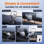 LISEN Magnetic Car Phone Mount 360° Rotatable Foldable Metal Holder