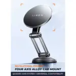 LISEN Magnetic Car Phone Mount 360° Rotatable Foldable Metal Holder