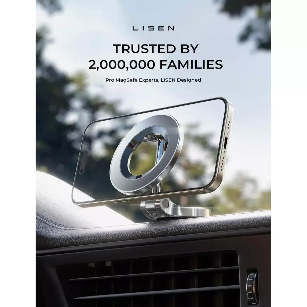 LISEN for Magsafe Car Mount, Ultra Magnetic Dashboard Phone Holder, Car Accessories for iPhone 16 Pro Max,Gifts for Men Women Him Her, Fit for iPhone16 ProPro Max 15 14 13 12