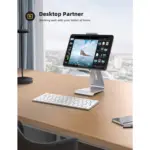 Lamicall Tablet Stand, Adjustable Tablet Holder - Universal 360 Rotation Holder, Stand for Phone, and Tablet with 4.7-13 Inch (Silver)