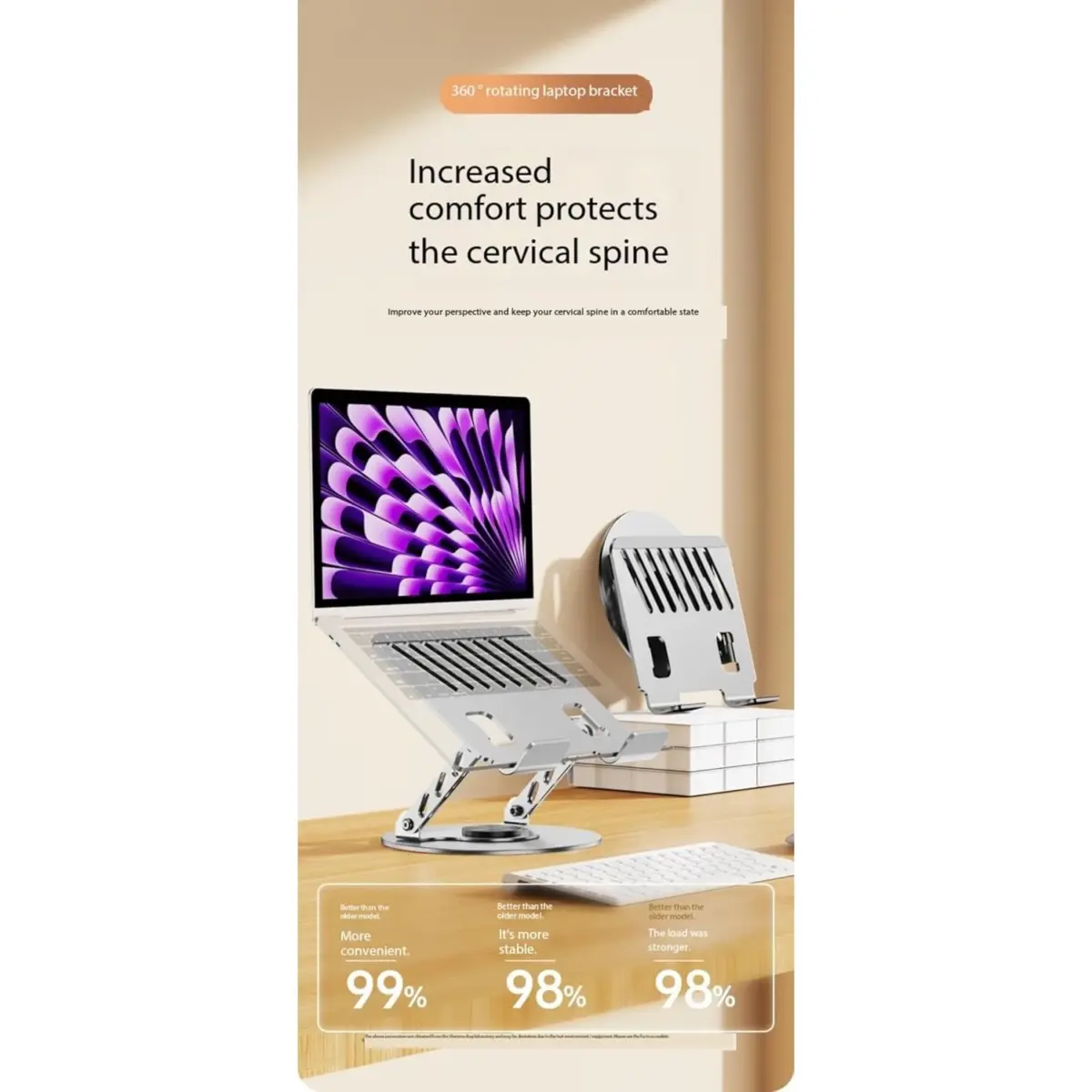 Laptop Stand up to 17.3 Inch with 360 Rotating Base