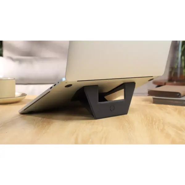 Leather Foldable laptop, Tablet Stand with Magnatic (Black)