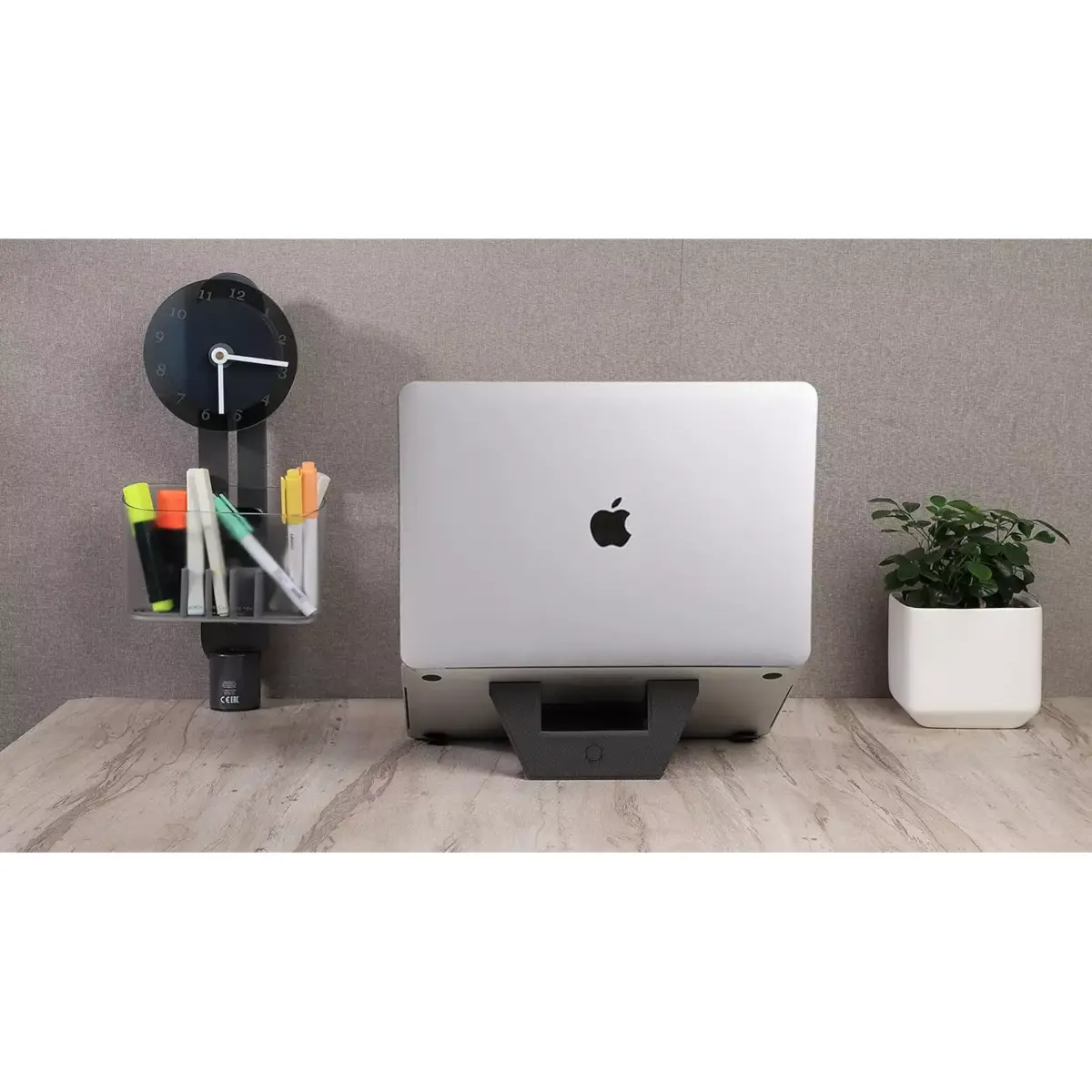 Leather Foldable laptop, Tablet Stand with Magnatic (Black)
