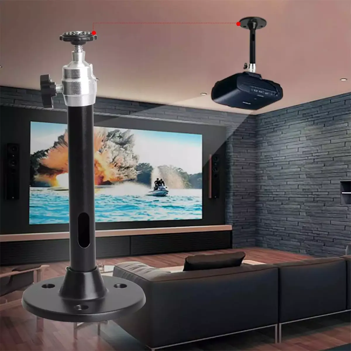 Mini Ceiling Wall Projector Mount Stand Compatible with QKK, DR.J, DBPOWER, Anker, VANKYO, AAXA, Jinhoo, PVO, TMY, AuKing and Most Other Mini Projector