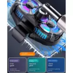 SL07 Phone Cooler Gaming Fan, Gaming, Dual Turbo Fan With Digital Display & Adjustable Clip Claw Design, 3 Speed Adjustable