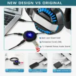 SVYHUOK SK-280 USB Sound Card HUB 2 Port USB , Port For Microphone, Port for Headphone, Port works for Headset and Microphone