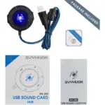 SVYHUOK SK-280 USB Sound Card HUB 2 Port USB , Port For Microphone, Port for Headphone, Port works for Headset and Microphone