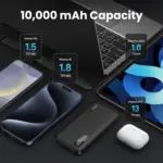 UGREEN 22.5W 10000mAh Power Bank Slim USB C Battery Pack PD3.0 Compact and Light Portable Charger Fast Charging Powerbank Digital Display for iPhone 16 Pro Max, iPad, AirPods, Galaxy S25 Ultra, Pixel