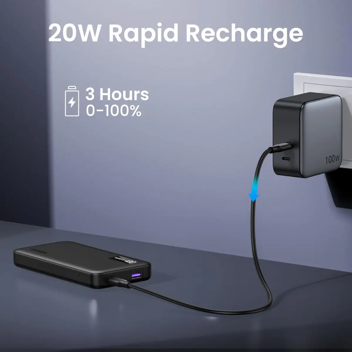 UGREEN 22.5W 10000mAh Power Bank Slim USB C Battery Pack PD3.0 Compact and Light Portable Charger Fast Charging Powerbank Digital Display for iPhone 16 Pro Max, iPad, AirPods, Galaxy S25 Ultra, Pixel
