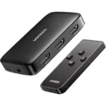 UGREEN HDMI Switch 4K 30Hz Switcher 3 IN 1 OUT, Easy Switch HDMI Splitter Support 4K, HDR, 3D, HDCP