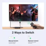 UGREEN HDMI Switch 4K 30Hz Switcher 3 IN 1 OUT, Easy Switch HDMI Splitter Support 4K, HDR, 3D, HDCP