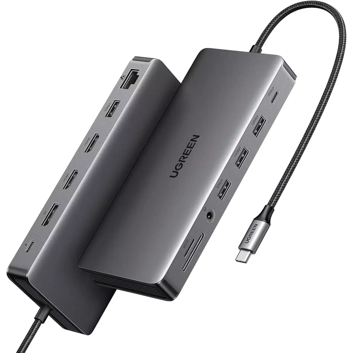 UGREEN Revodok Pro 313 Laptop Docking Station 13 in 1 4K Triple Display USB C Dock Dual HDMI, DP, 10Gbps Data Port 100W PD Gigabit Ethernet, SDTF Card Reader