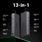 UGREEN Revodok Pro 313 Laptop Docking Station 13 in 1 4K Triple Display USB C Dock Dual HDMI, DP, 10Gbps Data Port 100W PD Gigabit Ethernet, SDTF Card Reader
