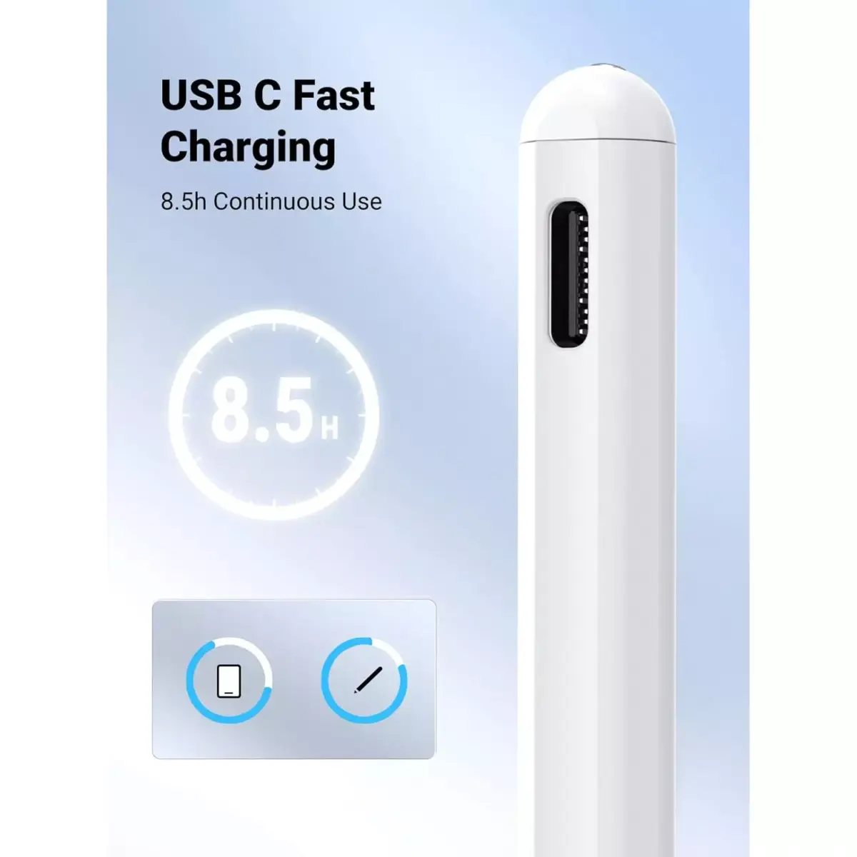 UGREEN Stylus Pen for Apple iPad【Tilt Sensitivity】【Strong Magnetic】Palm Rejection, Universal iPad Stylus Pencil 1/2 Generation, iPad Pencil for iPad 2018-2022,iPad, iPad Pro, iPad Air, iPad Mini-White