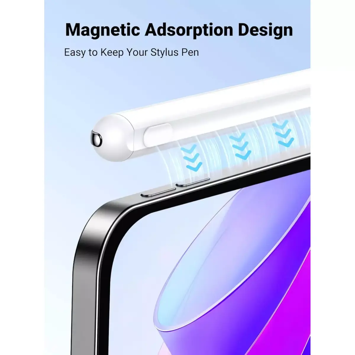 UGREEN Stylus Pen for Apple iPad【Tilt Sensitivity】【Strong Magnetic】Palm Rejection, Universal iPad Stylus Pencil 1/2 Generation, iPad Pencil for iPad 2018-2022,iPad, iPad Pro, iPad Air, iPad Mini-White