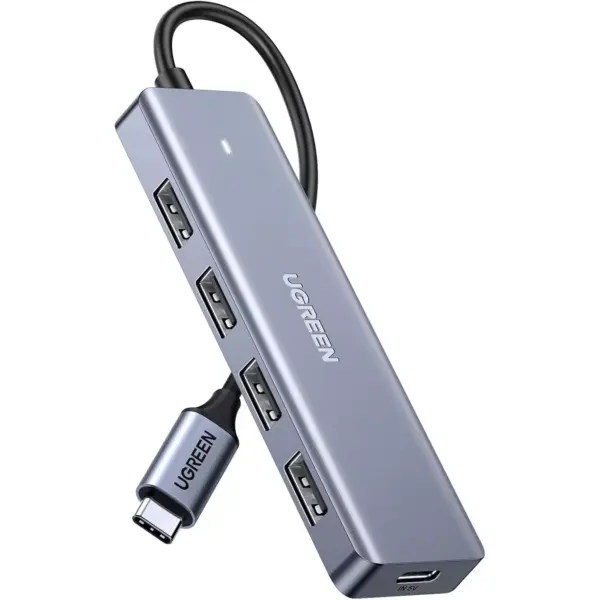 UGREEN USB C to USB Hub with 4 USB 3.0, Powered USB C Splitter for Laptop, MacBook Pro, Mac mini M4, iMac, iPad Pro, Chromebook, Dell XPS, Galaxy S23, and More, 0.5FT