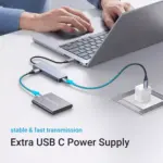 UGREEN USB C to USB Hub with 4 USB 3.0, Powered USB C Splitter for Laptop, MacBook Pro, Mac mini M4, iMac, iPad Pro, Chromebook, Dell XPS, Galaxy S23, and More, 0.5FT