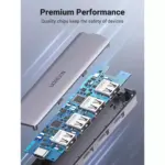 UGREEN USB C to USB Hub with 4 USB 3.0, Powered USB C Splitter for Laptop, MacBook Pro, Mac mini M4, iMac, iPad Pro, Chromebook, Dell XPS, Galaxy S23, and More, 0.5FT