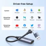 UGREEN Video Capture Card 4K HDMI to USB-AUSB-C HDMI Capture Card Full HD 1080P USB 2.0 Capture Video and Audio Recording