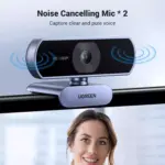 UGREEN Webcam Full HD 1080P 30FPS Fixed Focus Two Micro 360 Degree Rotation