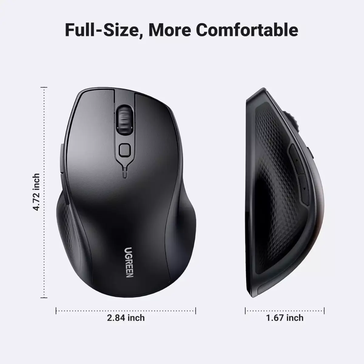 UGREEN Wireless, Bluetooth Mouse, 1000/1600/2000/4000 DPI, 5 Buttons Silent Clicks