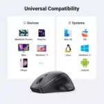 UGREEN Wireless, Bluetooth Mouse, 1000/1600/2000/4000 DPI, 5 Buttons Silent Clicks
