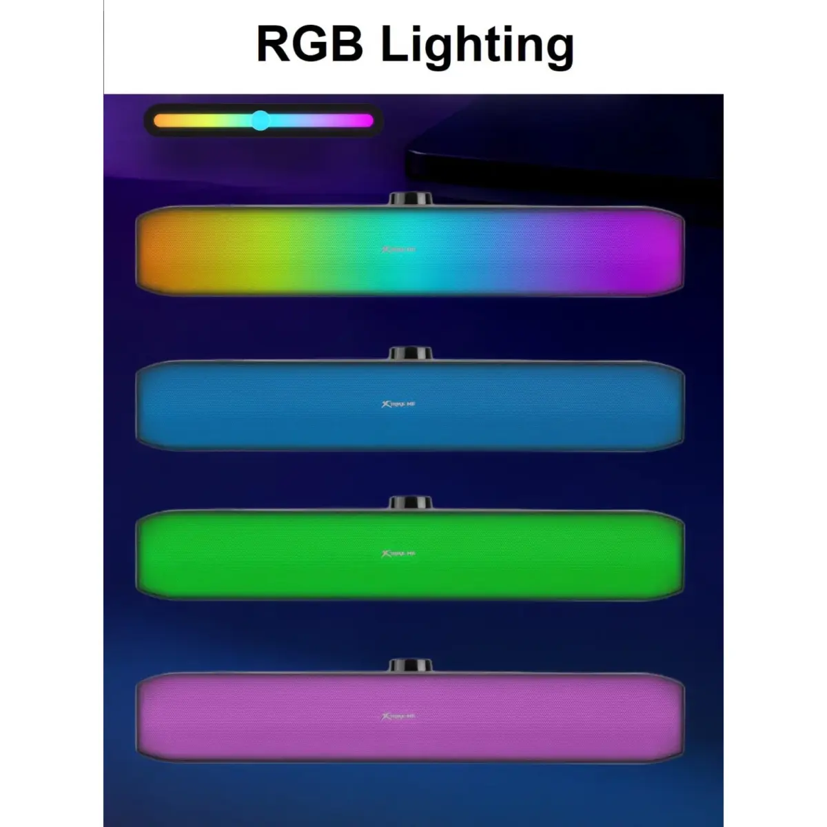 XTRIKE ME SK605 Stereo Sound bar RGB Gaming Speakers - With Volume Control Knob - Metal Mesh RGB - Lighting Switch