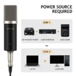 ZINGYOU ZY-CA1 XLR Condenser Cardioid Microphone + F11 Gaming Audio Mixer Interface, 48V Phantom Power, Voice Change