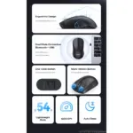 mblue M205 Dual Mode Wireless 2.4Ghz , Bluetooth 5.1 Mouse - 1200 DPI - Lightweight 54 Grams (Black)