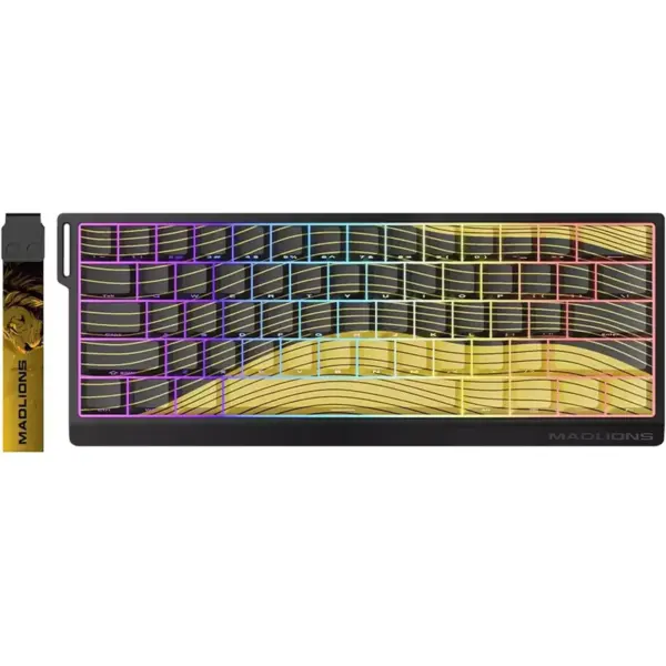 Madlions MAD 68 HE Limited Gaming Mechanical Keyboard - Amber pro Magnetic Hall Effect Switch - 8000 Hz Polling Rate - Scan Rate 32K - Latency 0.125ms - Precision 0.02mm Rapid Trigger Mode (Yellow)