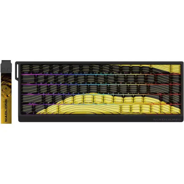 Madlions MAD 68 HE Limited Gaming Mechanical Keyboard - Amber pro Magnetic Hall Effect Switch - 8000 Hz Polling Rate - Scan Rate 32K - Latency 0.125ms - Precision 0.02mm Rapid Trigger Mode (Yellow)