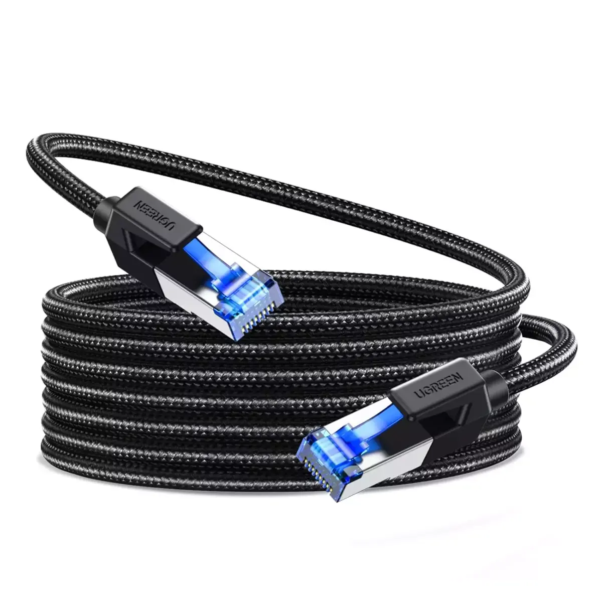 UGREEN Cat 8 Ethernet Cable 10M , High Speed Braided 40Gbps 2000Mhz Network Cord RJ45 Shielded Indoor Heavy Duty Compatible for Gaming PC PS5 Xbox Modem Router
