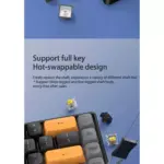 AIGO A68 3 Mode Wireless, Bluetooth, Wired Gaming Mechancial Keyboard - Yellow Switch Hot Swappable - 1000Hz Polling rate - PBT keycaps - Detchable USB C Cable