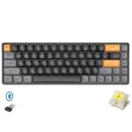 AIGO A68 3 Mode Wireless, Bluetooth, Wired Gaming Mechancial Keyboard - Yellow Switch Hot Swappable - 1000Hz Polling rate - PBT keycaps - Detchable USB C Cable