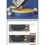 AIGO A68 3 Mode Wireless, Bluetooth, Wired Gaming Mechancial Keyboard - Yellow Switch Hot Swappable - 1000Hz Polling rate - PBT keycaps - Detchable USB C Cable