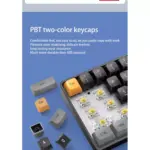 AIGO A68 3 Mode Wireless, Bluetooth, Wired Gaming Mechancial Keyboard - Yellow Switch Hot Swappable - 1000Hz Polling rate - PBT keycaps - Detchable USB C Cable