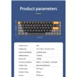 AIGO A68 3 Mode Wireless, Bluetooth, Wired Gaming Mechancial Keyboard - Yellow Switch Hot Swappable - 1000Hz Polling rate - PBT keycaps - Detchable USB C Cable