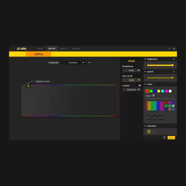 AUKEY KM-P7 RGB Gaming Mouse Pad - Size 800 X 400 X 4 MM - With Software G-aim Control Center Customizable 16.8 Million Colors 10 Preset Lights, Spill-Resistant Smooth Surface