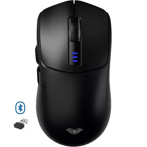 AULA SC580 3 Mode Wireless,Bluetooth & Wired Gaming Mouse - Optical Sensor 10,000 DPI - 1000 Hz Pooling Rate - 70 Hour Battery (Black)